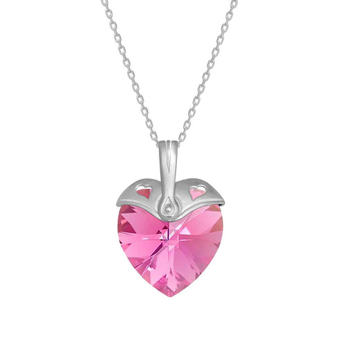 Серебряный кулон "Купидон (Rose AB)" с кристаллами Swarovski™